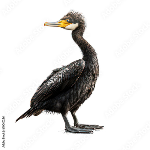 Cormorant isolated on white created with Generative AI