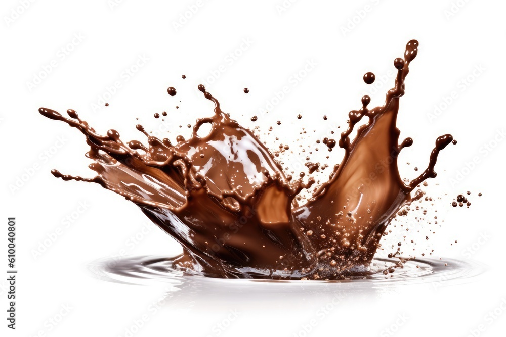 stock photo of chocolate splash isolated on white background Food Photography AI Generated stock photo of chocolate splash isolated on white background Food Photography AI Generated