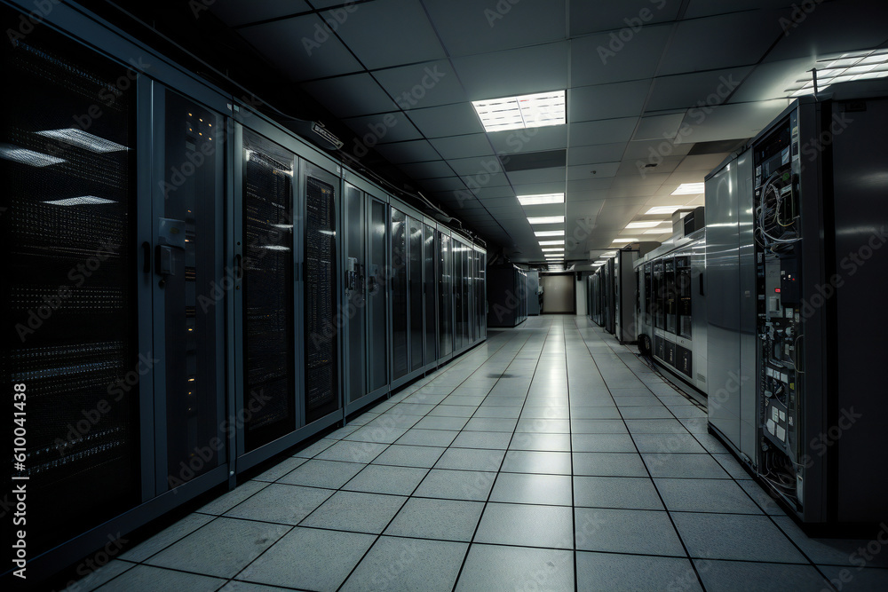 Big server room, ai generated Big server room, ai generated