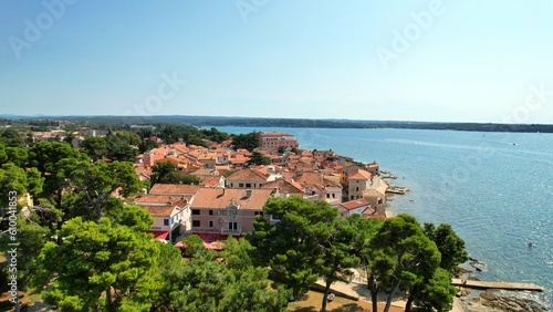 Novigrad - Istrien - Croatia An aerial view with the drone over the beautiful town of Novigrad 