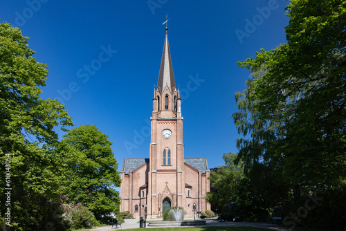 Fredrikstad cathedral is a long church from 1880 in Fredrikstad municipality and domprosti in Viken county. Norway photo