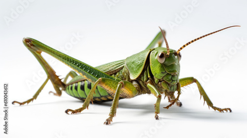 green grasshopper on white background © Poprock3d
