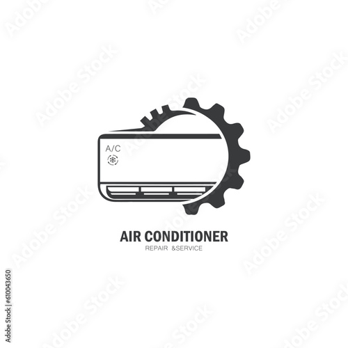 air conditioner repair and service logo vector icon illustration,eps10