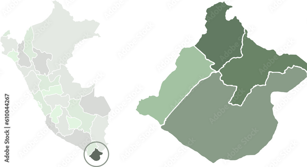 Obraz premium map of tacna, department of peru