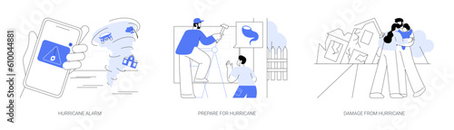 Hurricane abstract concept vector illustrations.