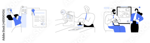 Real estate documents abstract concept vector illustrations.