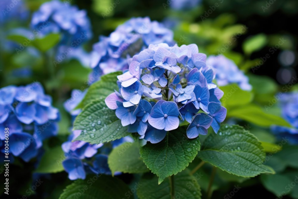 Hydrangea flower created with Generative AI technology Hydrangea flower created with Generative AI technology