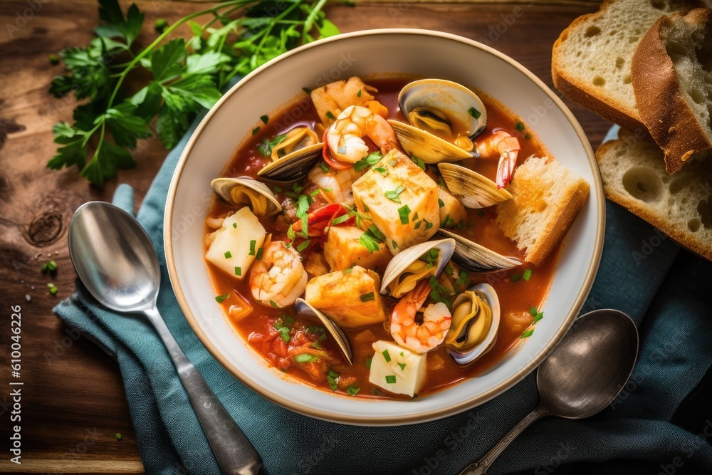 stock photo of Cioppino ready to eat in the plate Food Photography AI Generated stock photo of Cioppino ready to eat in the plate Food Photography AI Generated
