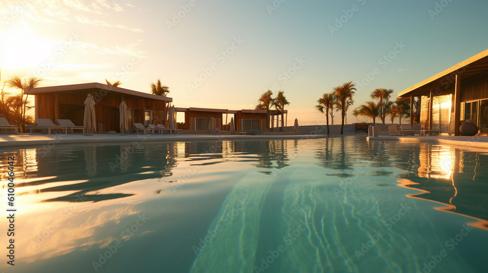 Fototapeta premium pool at sunset