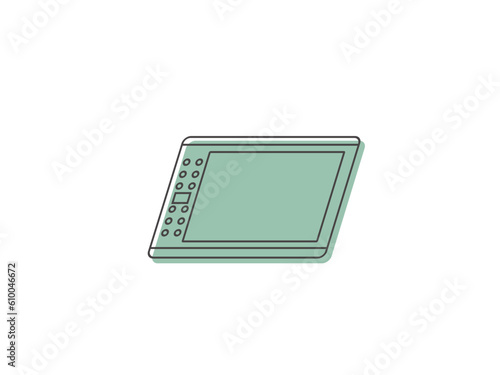 Graphics Tablet  vector icon and logo , Graphics Drawing Tablets, Touch Strip Pen Pressure Sketch Tablet with Battery-Free Stylus illustration, creative design icon