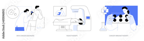 Cancer treatment abstract concept vector illustrations.