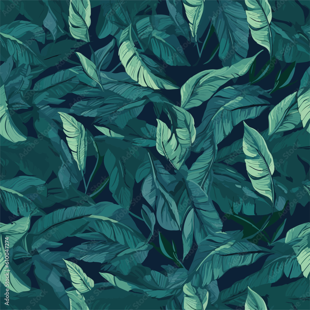 Seamless Colorful Tropical Leaves Pattern. Seamless pattern of Tropical  Leaves in colorful style. Add color to your digital project with our  pattern! Stock Vector | Adobe Stock