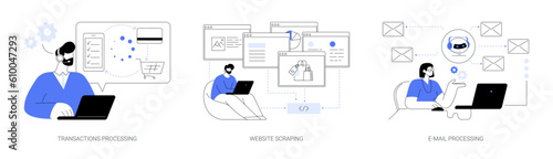 Business processes automation abstract concept vector illustrations.