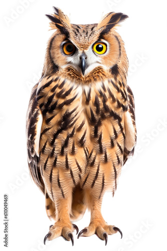 close up of a eagle owl isolated on a transparent background © Perfect PNG