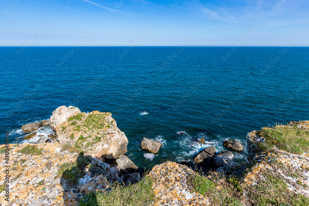 Beautiful crystal clear blue water seascape near Kamen Bryag city, Black Sea, Bulgaria. Beautiful crystal clear blue water seascape near Kamen Bryag city, Black Sea, Bulgaria.