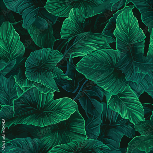 Seamless Colorful Tropical Leaves Pattern.Seamless pattern of Tropical Leaves in colorful style. Add color to your digital project with our pattern!