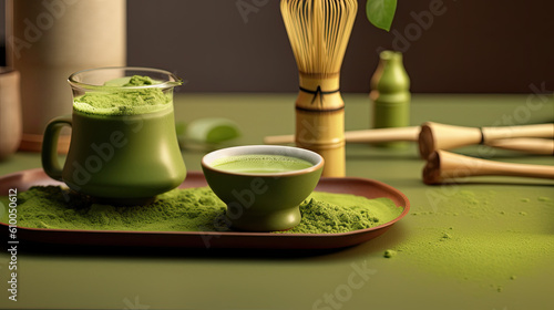 matcha tea created with Generative AI technology