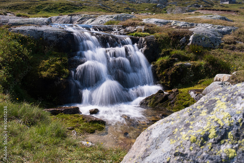 waterfall in the mountains