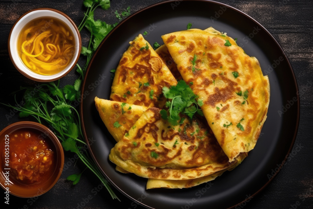 Murtabak A stuffed pancake created with Generative AI technology Murtabak A stuffed pancake created with Generative AI technology