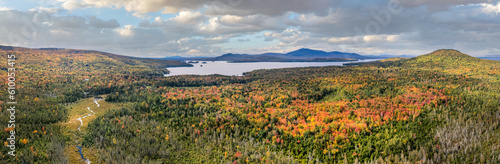 Beautiful fall foliage at Moosehead Lake - Maine