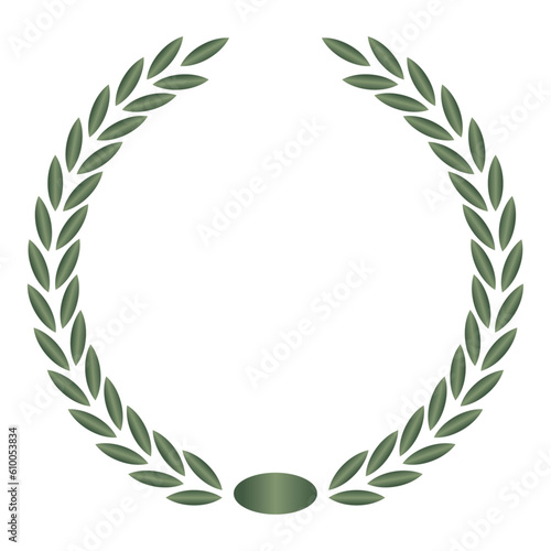 circular foliate laurel branches green gradient Laurel wreath
