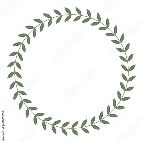 circular foliate laurel branches green gradient Laurel wreath