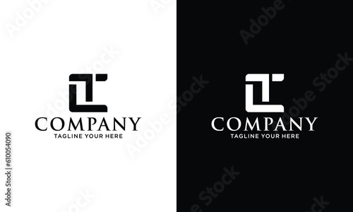 Plakat w ramie Alphabet letters Initials Monogram logo LT