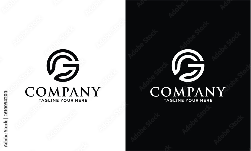 Letter cg circle logo design vector illustration Letter cg circle logo design vector illustration