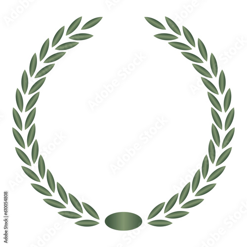 circular foliate laurel branches green gradient Laurel wreath © laginartisan