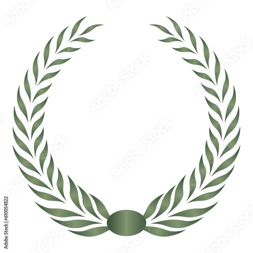 circular foliate laurel branches green gradient Laurel wreath