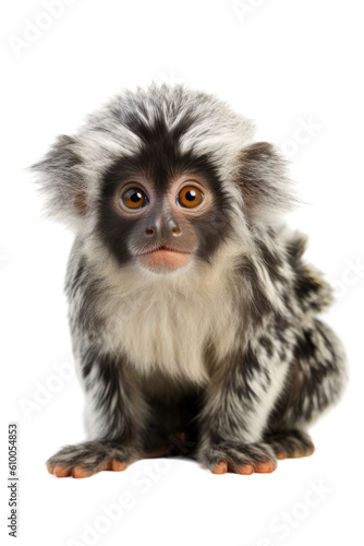 close up of a marmoset isolated on a transparent background