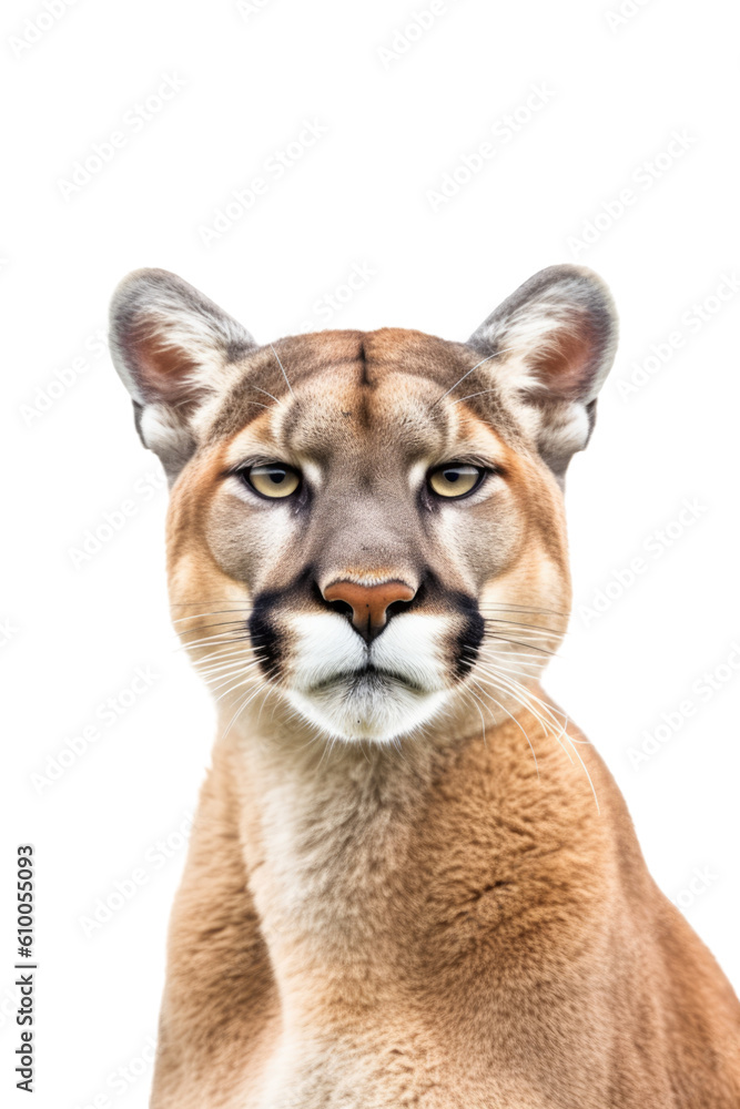 close up of a puma isolated on a transparent background close up of a puma isolated on a transparent background