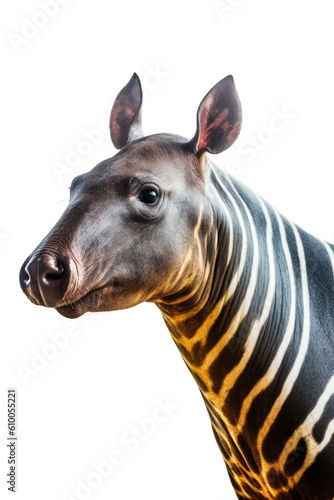 close up of a tapir isolated on a transparent background
