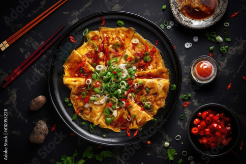 Oyster omelette created with Generative AI technology