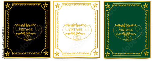 set of ornament frame template