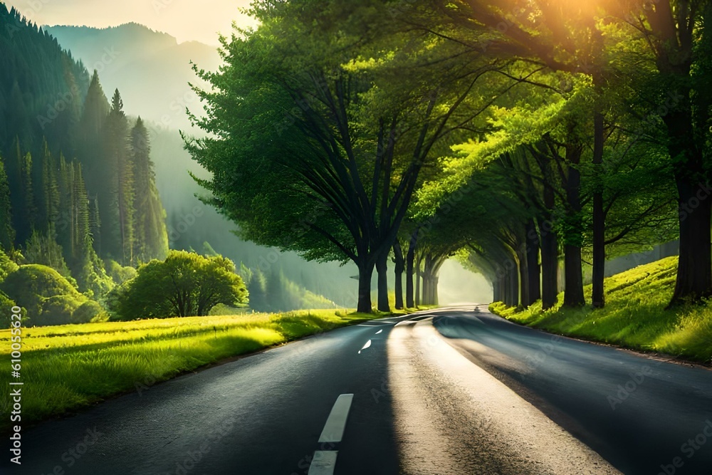 Fototapeta premium road in the morning