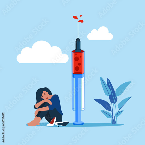 International Day against Drug Abuse and Illicit Trafficking. Observed on 26th JUNE. Healthy lifestyle. Vector Illustration. 