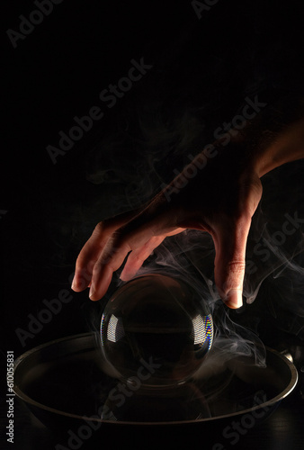 Creative and conceptional indoor photography with smoke