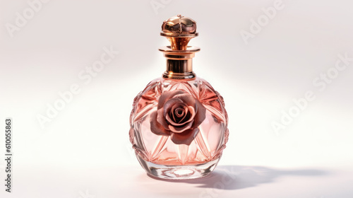 Rose in a perfume bottle created with Generative AI technology