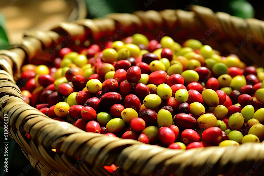 fresh cherry coffee created with Generative AI technology fresh cherry coffee created with Generative AI technology