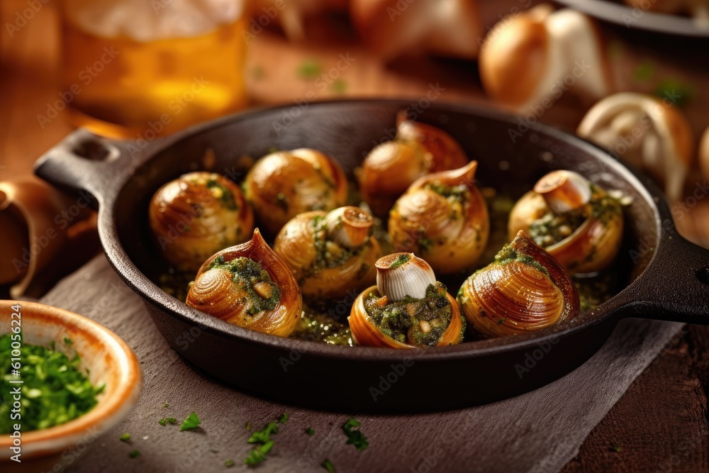 stock photo of escargot ready to eat in the plate Food Photography AI Generated stock photo of escargot ready to eat in the plate Food Photography AI Generated