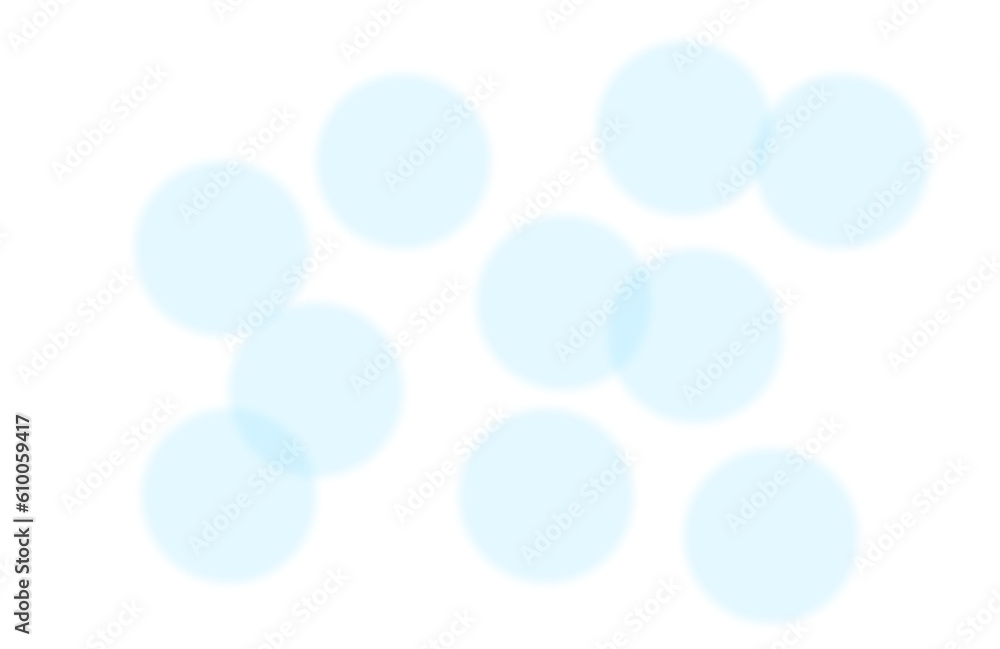 Abstract blue bokeh lights on transparent background. Bokeh effect png.
