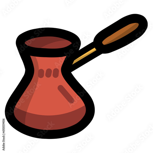 turkish cezve filled outline icon style