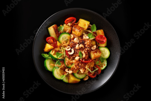 Rojak A salad of mixed fruits and vegetable created with Generative AI technology