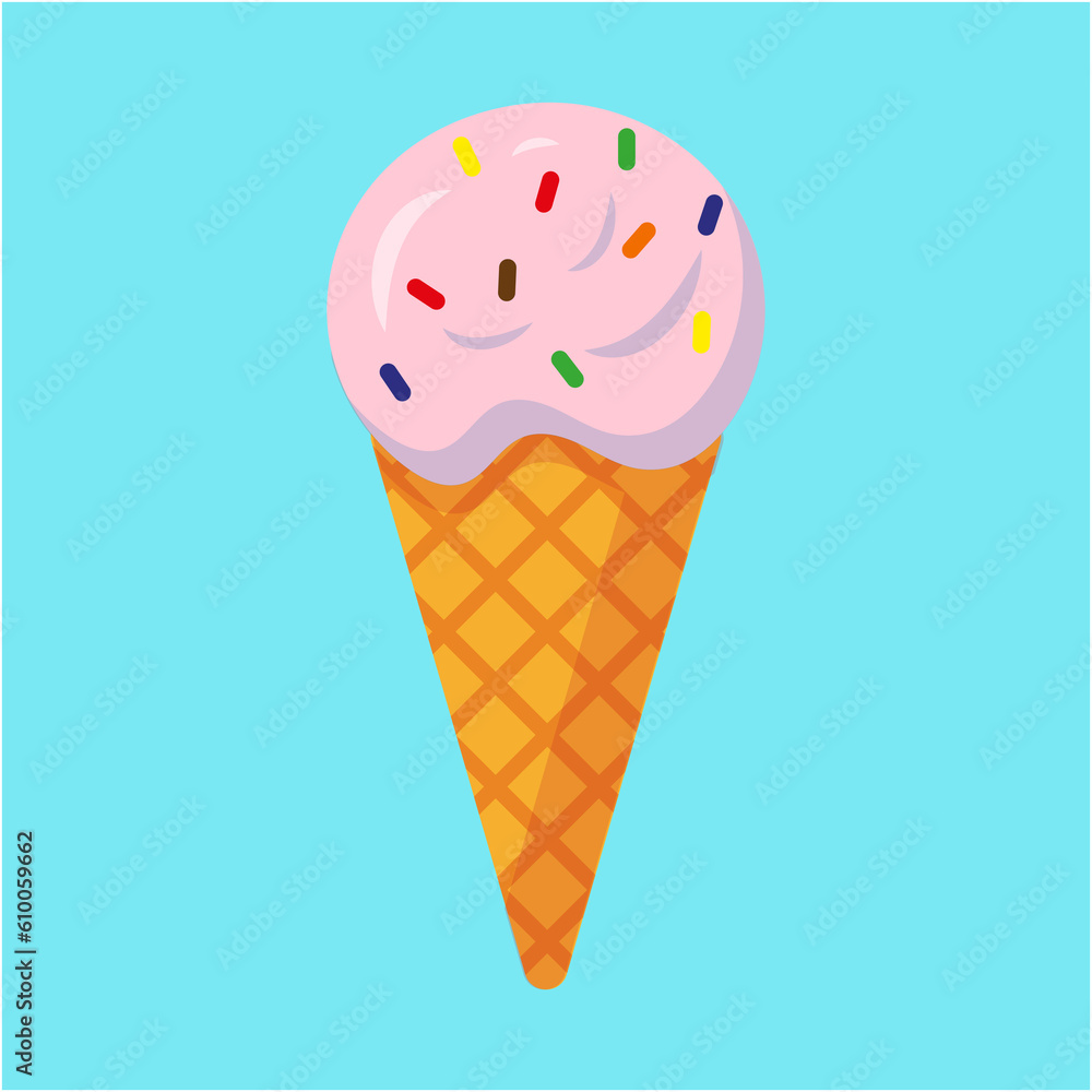 Ice cream, cool, sweet, delicious, refreshing Ice cream, cool, sweet, delicious, refreshing