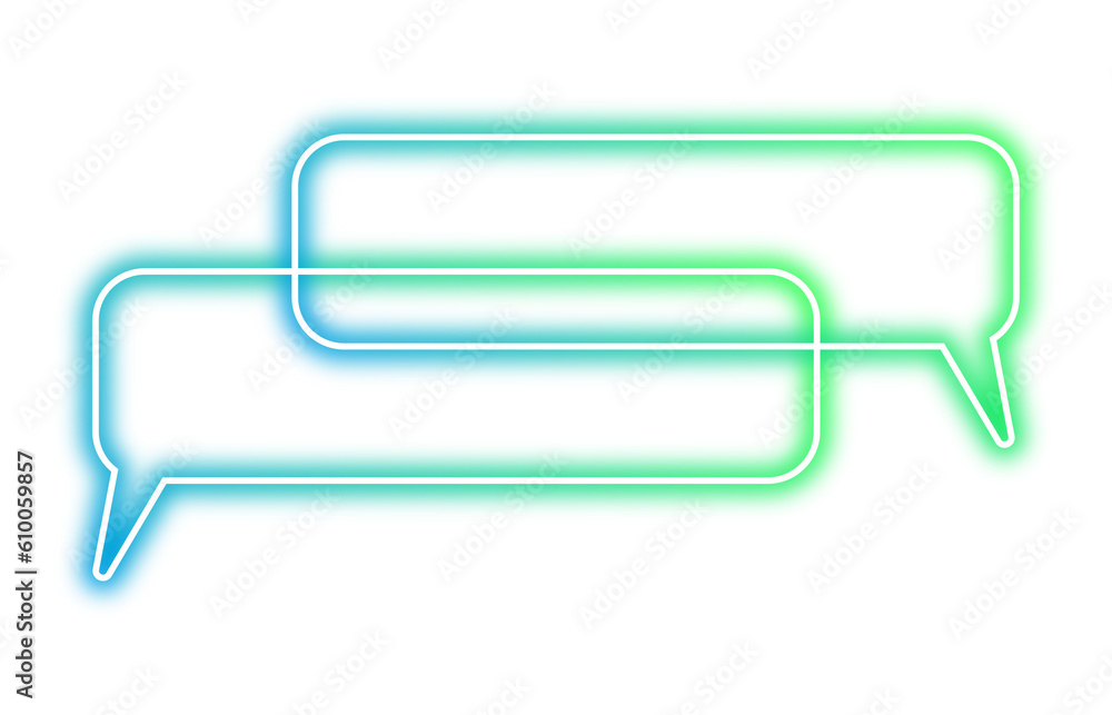 Neon chat bubble png. Glowing blue green speech bubble on transparent background. Neon chat bubble png. Glowing blue green speech bubble on transparent background.