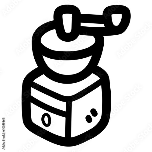 coffee grinder line icon style