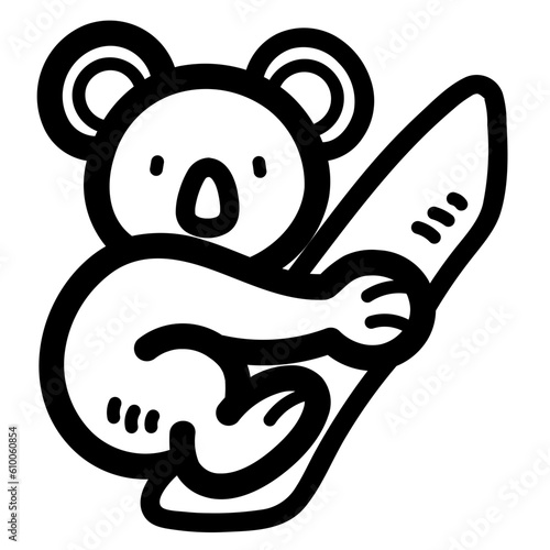Photography koala line icon style
