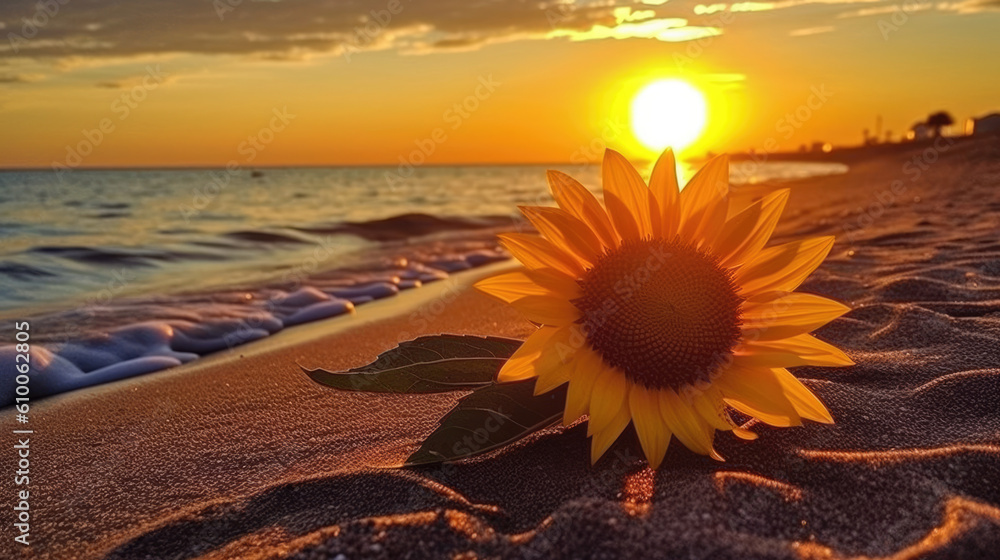 Obraz premium sunflower on the beach
