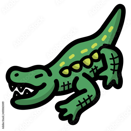 crocodile filled outline icon style